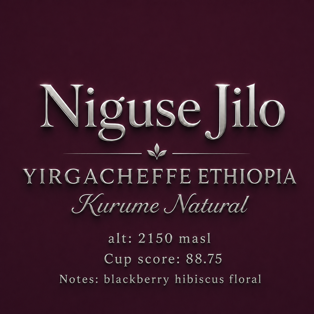 Niguse Jilo Ethiopian light roast coffee bag - Kame Roastery