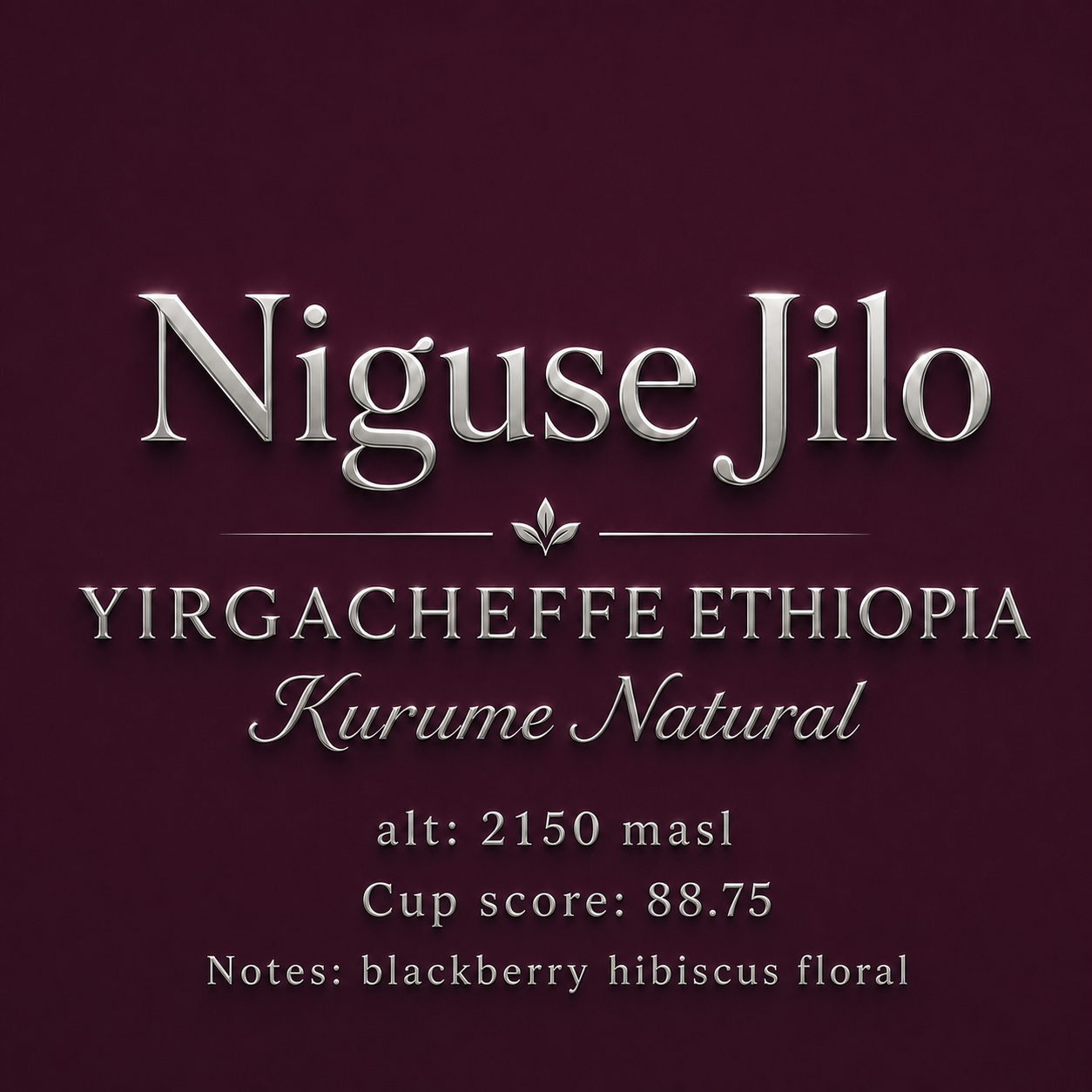 Niguse Jilo Ethiopian light roast coffee bag - Kame Roastery